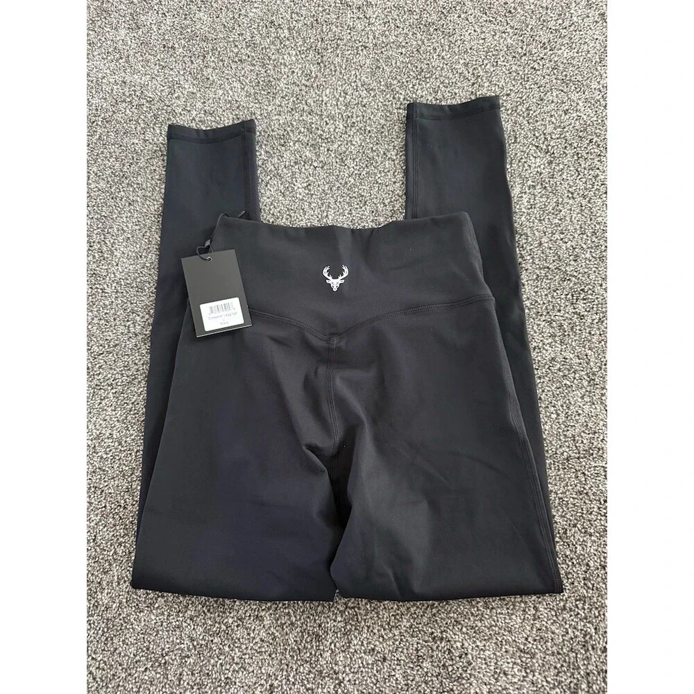 Bucked Up Crossover Leggings Womens Size L Black High Rise Ankle Athletic